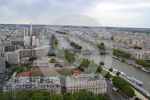Top view of Paris and Sena