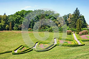 View of park botanical garden Sofiyivka in Uman city, Ukraine