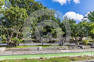 A view into the Park on the Constitutional Avenue in San Juan, Puerto Rico