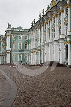 View of Park in front of the Winter Palace. Spring. Saint-Petersburg. Russia.