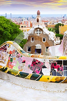 View of Park Guell in Barcelona
