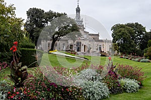 View on park and houses in Cognac white wine region, Charente region, walking in town Cognac with strong spirits distillation