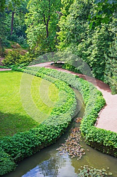 View of park Sofiyivska botanical garden in Uman city, Ukraine