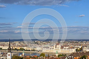 View of the Parliament building in Budapest . Hungary