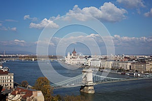 View of the Parliament and Danube in Budapest