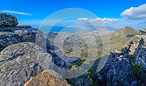 View of a part of the beautiful Cape Town from Table Mountain