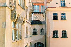 View of part of building inside of old town hall in Bratislava, Slovakia