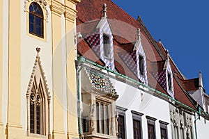 View of part of building of old town hall in Bratislava, Slovakia