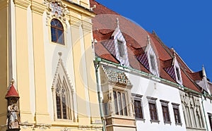 View of part of building of old town hall in Bratislava, Slovakia