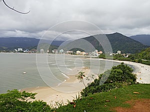 View of part Caraguatatuba Beach from lookout - Caraguatatuba - SP - Brazil photo