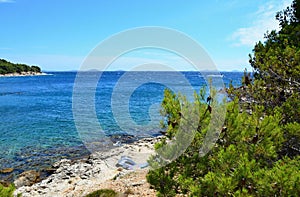 View of the part coastline  in Croatia central Dalmatia