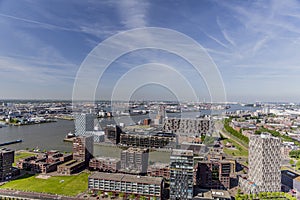 View of a part of Rotterdam with its canals and buildings