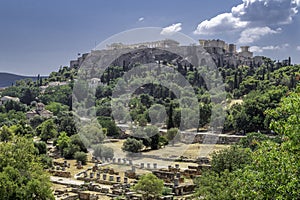 View of the Parthenon and Acropolis from the Ancient Agora, Athens, Greece