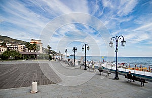 View of the partisans square of Alassio