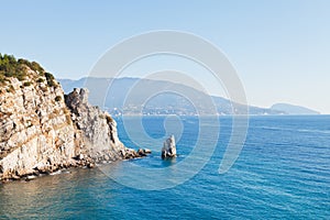 View of Parus (Sail) rock, Ayu-dag coast, Crimea