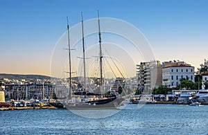 View of Pasalimani port in Pireus city . Greece