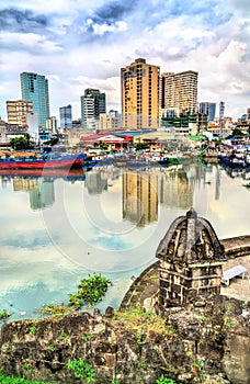 View of the Pasig River from Fort Santiago in Manila, the Philippines