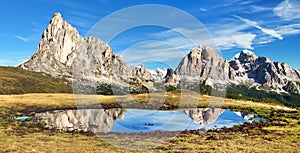 View from passo Giau to mount Ra Gusela and Tofana