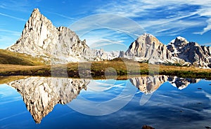 View from passo Giau to mount Ra Gusela and Tofana