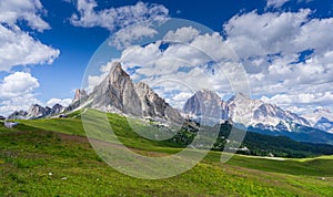 View from Passo Giau on Tofanes, Dolomites, Italy