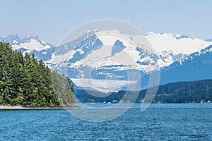 A view past a Cape in Auke Bay on the outskirts of Juneau, Alaska