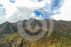 View of path between Cusco and Machu Picchu, Peru