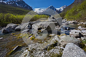 View from the path leading to the Briksdalsbreen Glacier