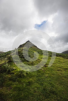 View of path up Yewbarrow in Wasdale - in the Lake District of Cumbria, England