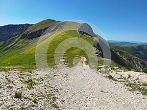 View of pathway to Passo Cattivo in the national park of Monti Sibillini photo