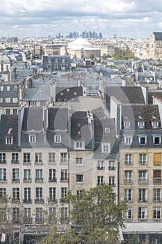 View of the patterns of the symmetrical and classical apartment windows, a portrait of the architecture of the modern