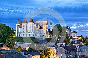 View on Pau castle in the evening