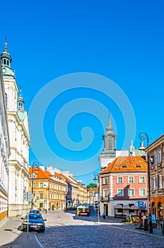 View of the pauline church of the holy ghost and saint paul and the domican church of saint hyacinth in the polish city