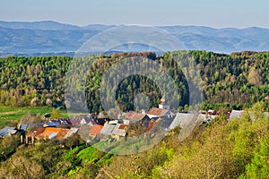 View at Pavlany village in Spis region in Slovakia