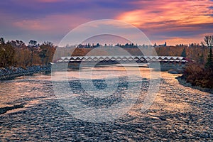 Peace Bridge Under A Sunrise Sky