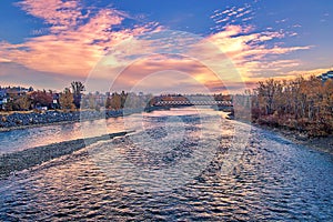 Peace Bridge Under A Sunrise Sky
