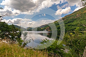 View on the peaceful waters of Llyn Gwynant, Wales