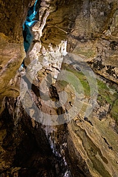 View of the Peak Cavern, also known as the Devil`s Arse, in Castleton, Derbyshire, England