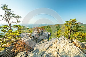 View from peak of Hanging Rock State Park , North Carolina , USA