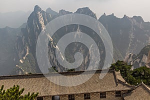 View from the peak of Hua Shan mountain in Shaanxi province, Chi