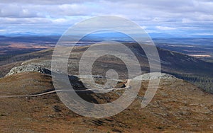 View from the peak of the mountain Hovaerken in Sweden