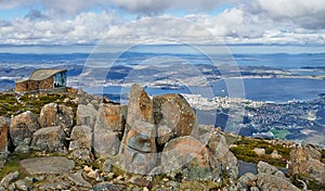 The view from the peak of Mt. Wellington Hobart