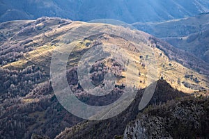 View from the peak at Scarita Belioara natural rezerve in Transylvania, Romania