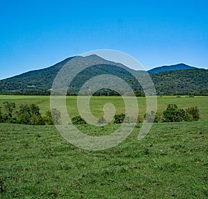 A View of the Peaks of Otter in the Blue Ridge Mountains of Virginia, USA