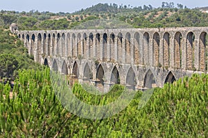 View at the Pegoes Aqueduct or Convento de Cristo Aqueduct, a portuguese monument in Tomar city, Pegoes Valley photo