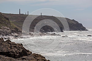 View from Pendeen lighthouse in cornwall england uk photo