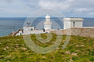 View from Pendeen lighthouse in cornwall england uk photo