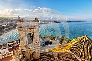 View on Peniscola from the top of Pope Luna's Castle , Valenci photo