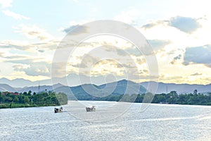 View of Perfume River During Sunset in Hue, Central Vietnam