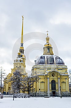 View on Peter and Paul Cathedral at winter