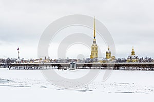 View on Peter and Paul Fortress in Saint-Petersburg, Russia